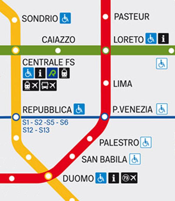 5 fermate di metro per raggiungere il centro di Milano e 3 per la Stazione Centrale