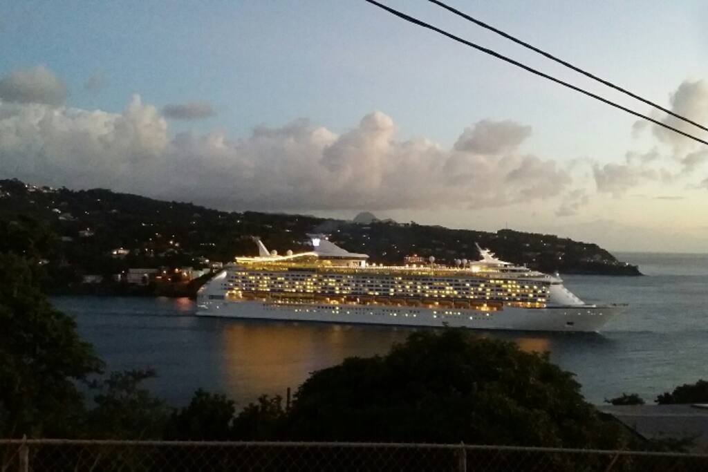 Cruise ships coming out of the harbor