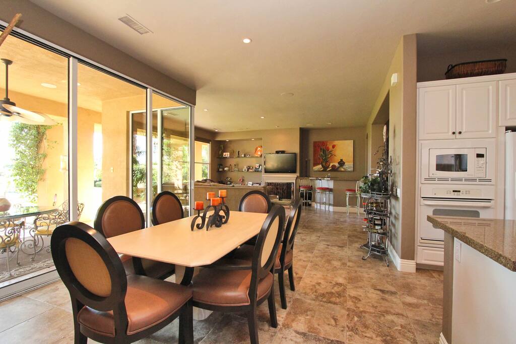 Dining Area and modern kitchen