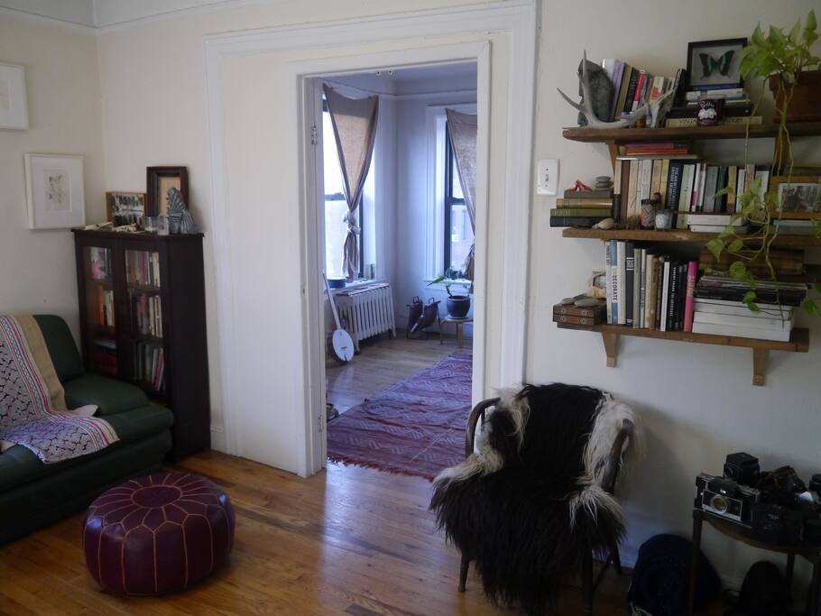 View from the reading room into the living room