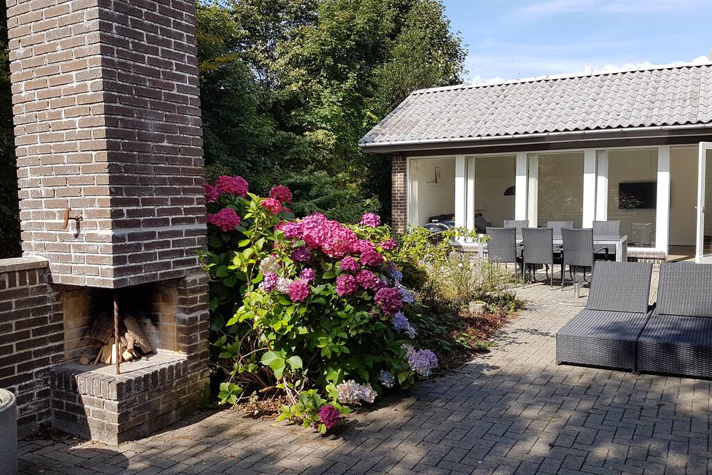 The terrace behind house
