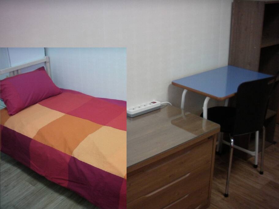 With desk & chair, hanger & closet