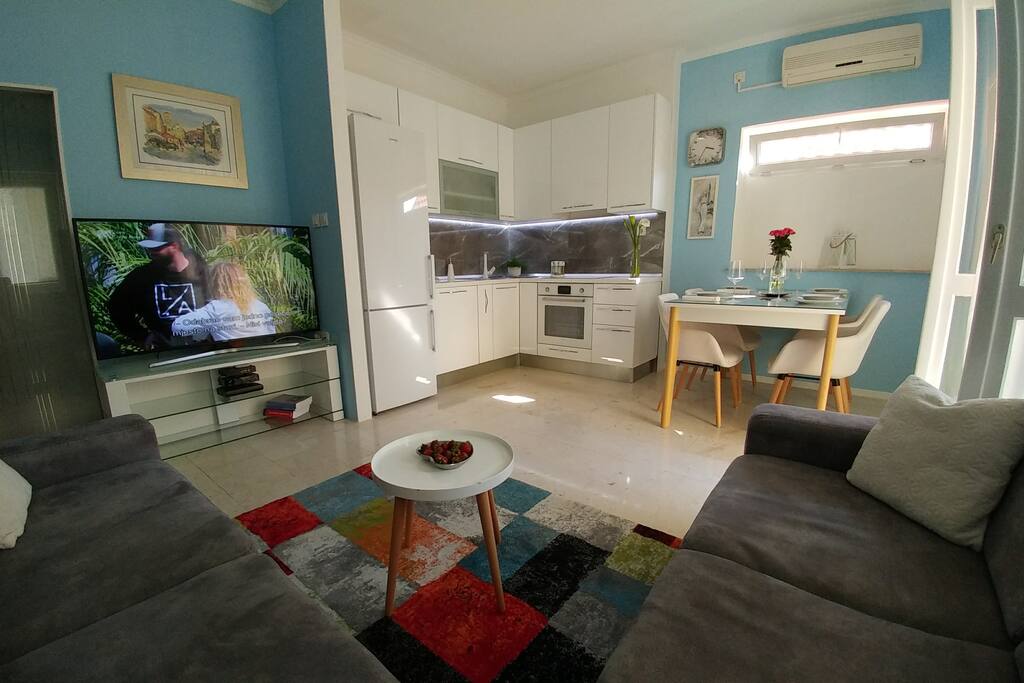 Living room and kitchen