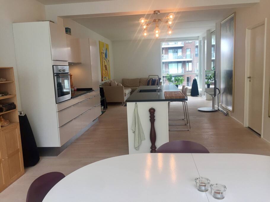 Kitchen, Dining & Living room