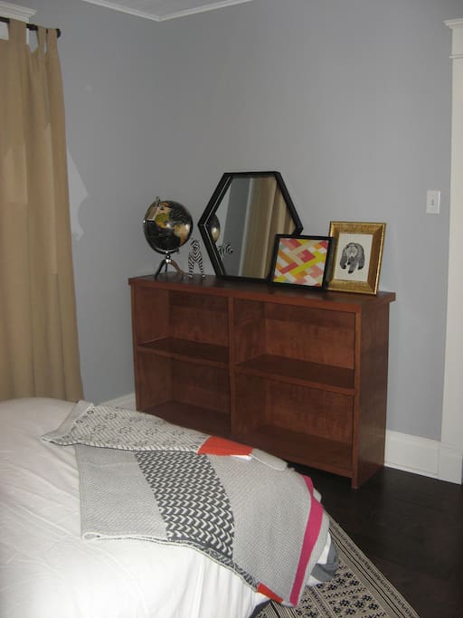 Lots of storage for your things (there's a closet as well!)