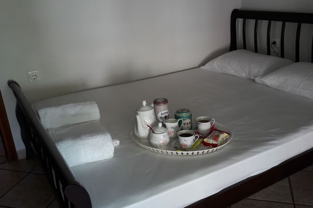 The double bed in your private room