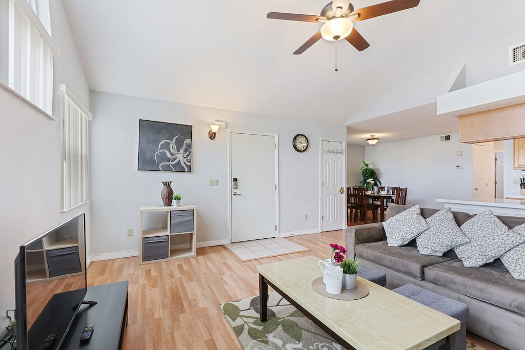 A fully furnished living room. Definitely a fine place to stay!