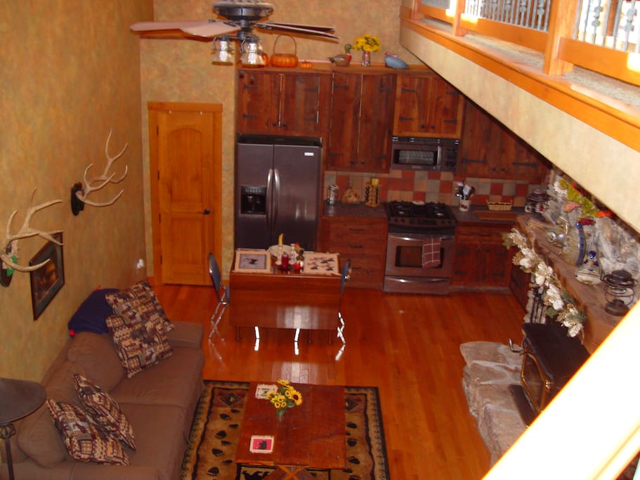 The downstairs of the cabin