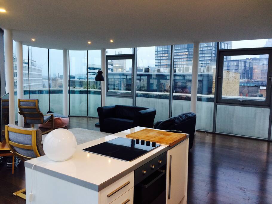Top floor - lounge. Whole top floor of building, no neighbours on any side or below.