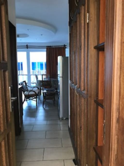 Front door view looking into the studio