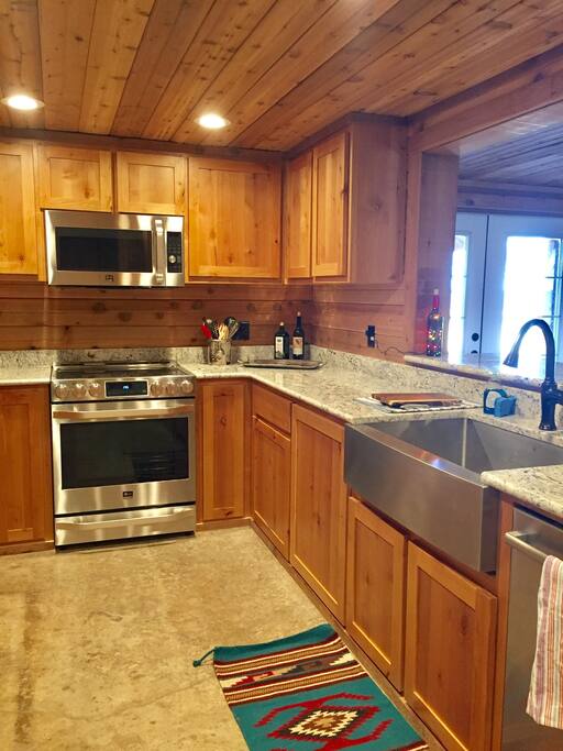 Gourmet kitchen with the latest Samsung Appliances.
