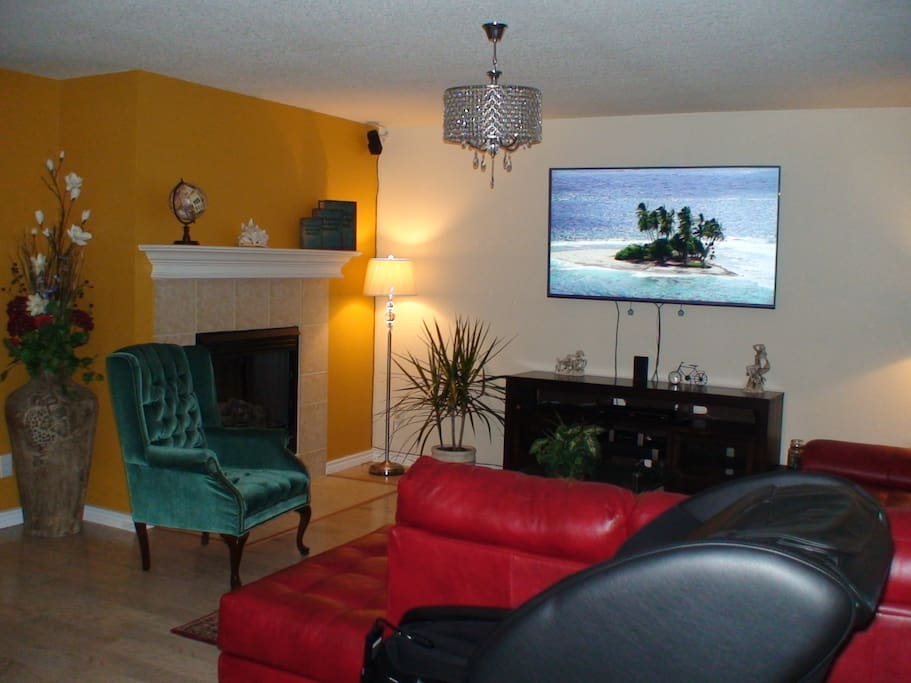 Living room with massage chair