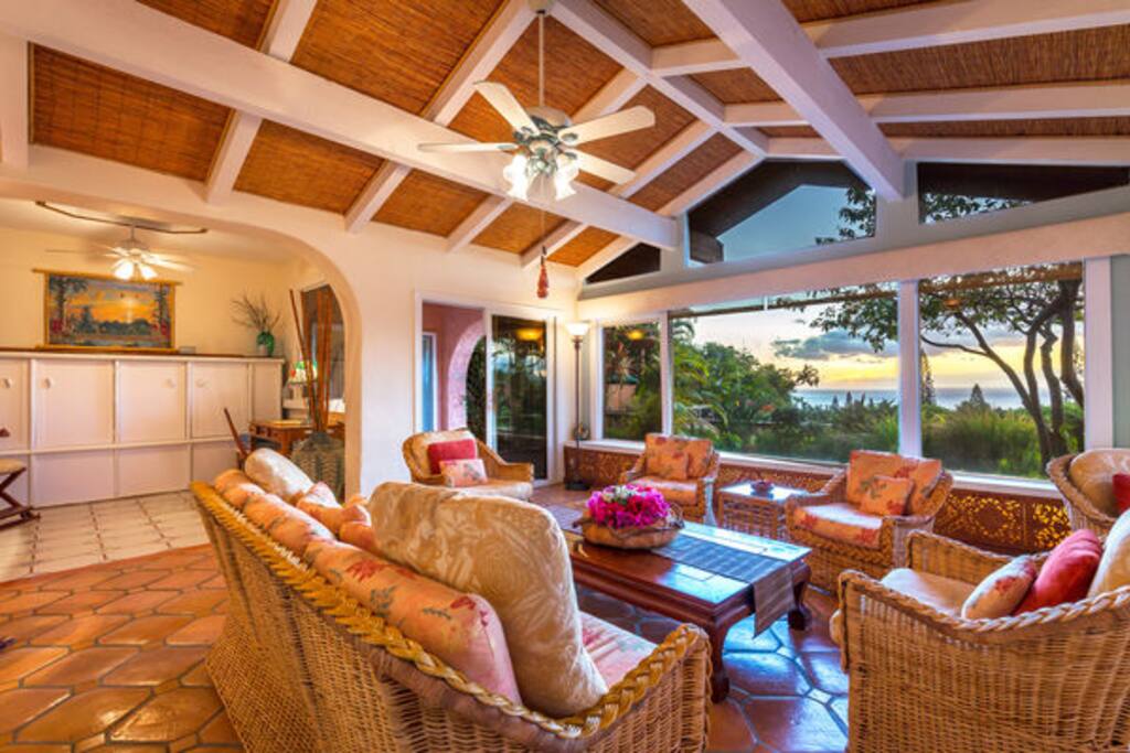 Spacious Living Room with Full Ocean Views
