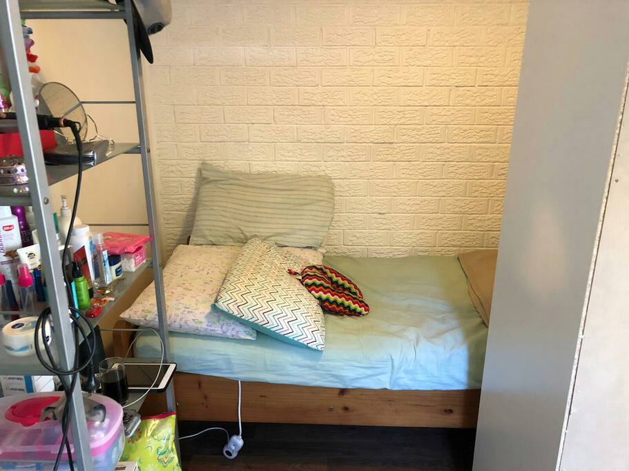 Room with door open