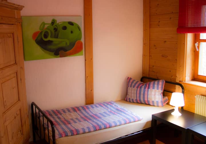 Spavaća soba s dva kreveta za jednu osobu