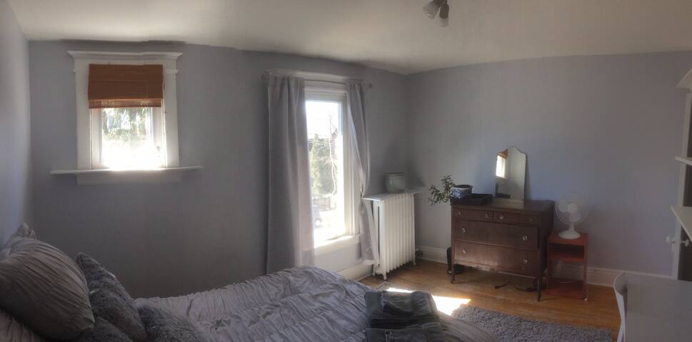 Luxurious bed, eco-conscious house in Leslieville