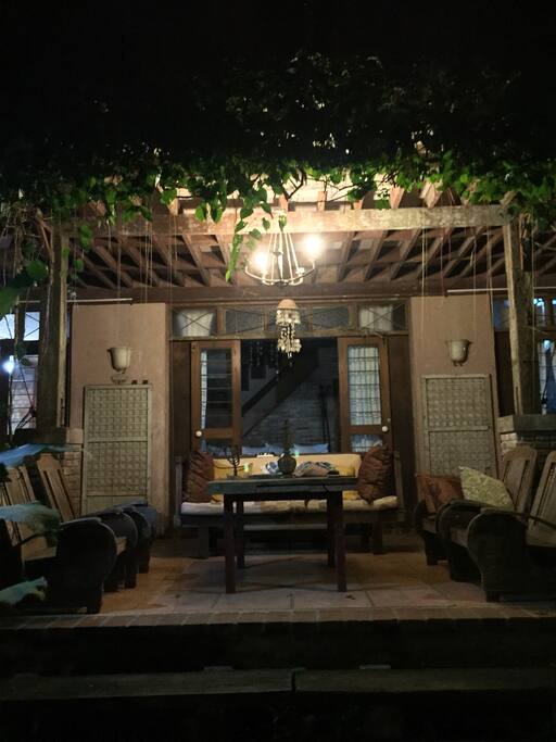 Terrace at night