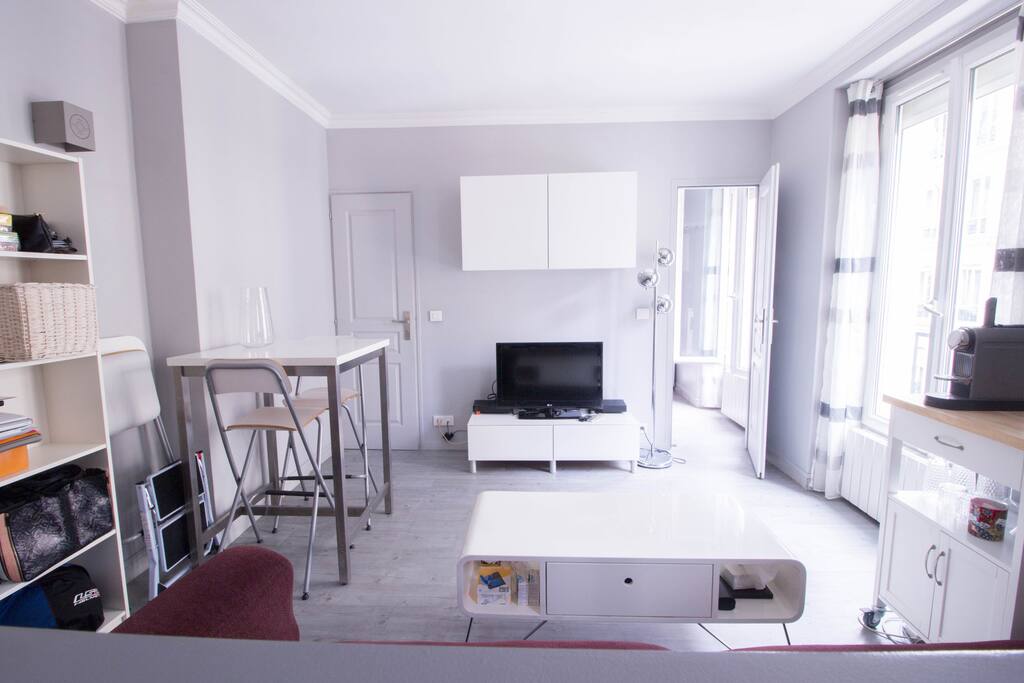 View from the opened kitchen on the living-room