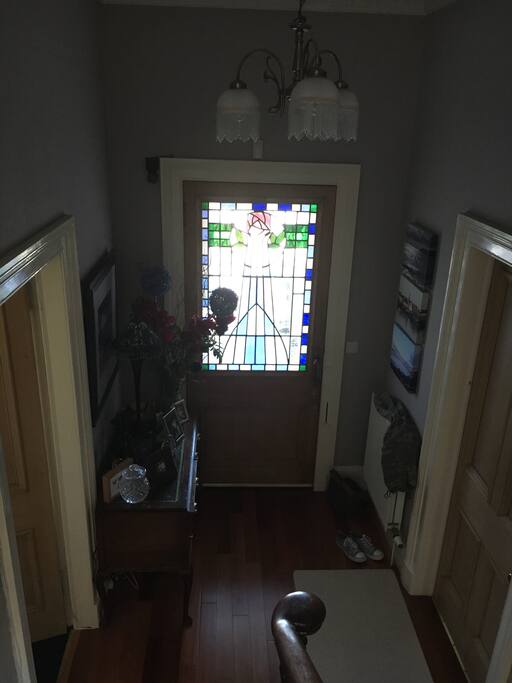 The stain glass front door