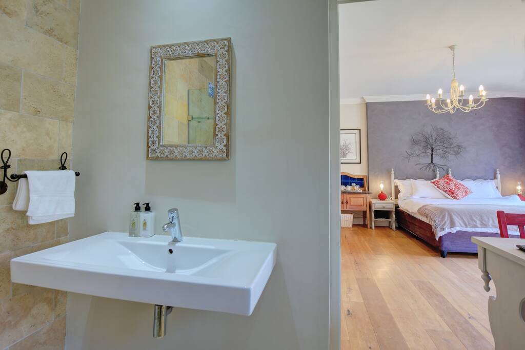 Room 1 Tree of Life - Luxury King View from on suite bathroom looking into the bedroom
