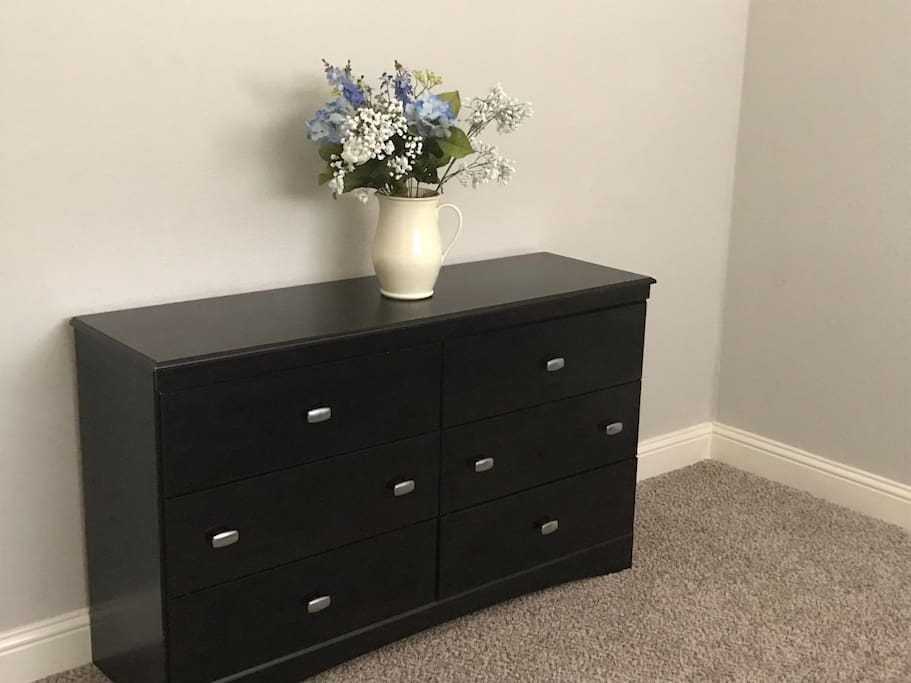 Ample dresser storage space