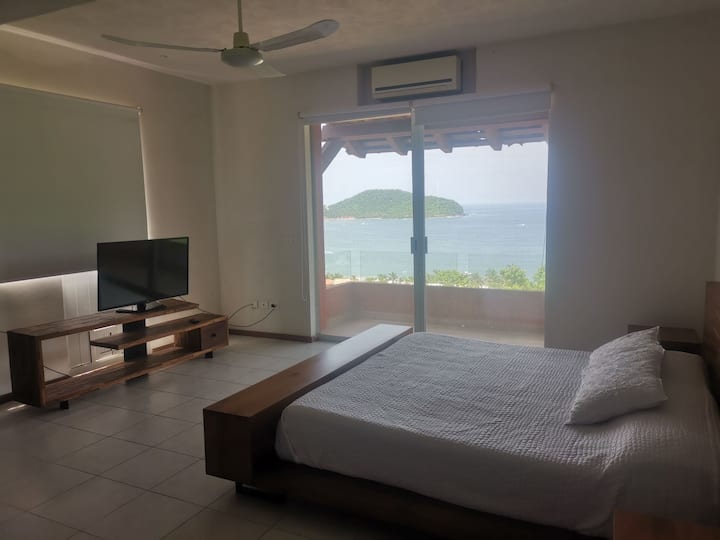 主卧海滨景观和阳台