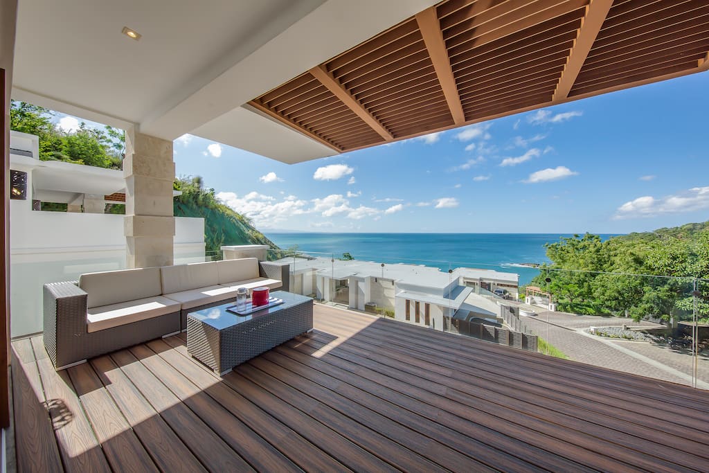one of two outdoor deck spaces