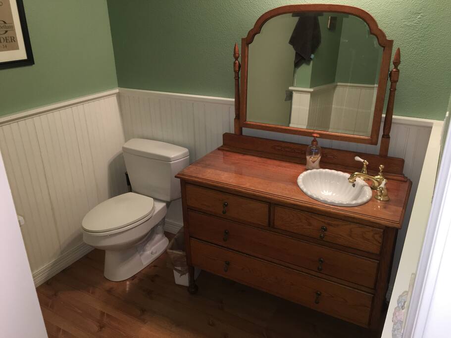 This is the downstairs bathroom, which also has a shower.