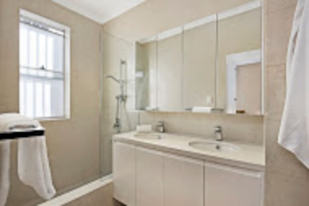 Totally modernized, double basin, shower and bath.