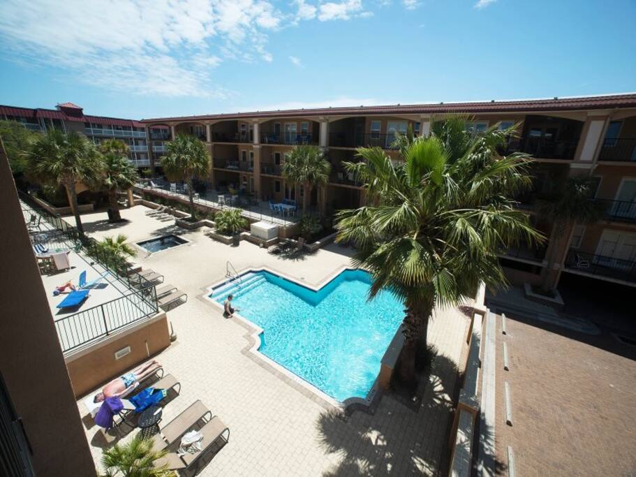 Enjoy the Swimming Pool and Spa with Abundant Deck Space, Lounge Chairs and Shaded Cabana