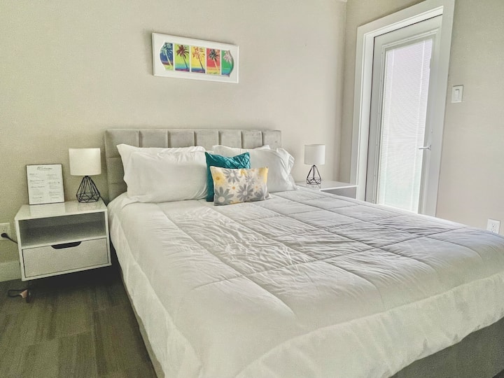 Queen-sized mattress in the guest room on the 1st floor