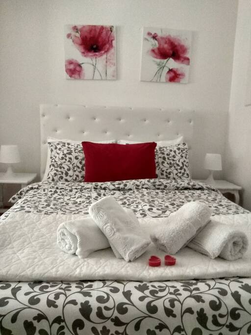 Bedroom with new sheets