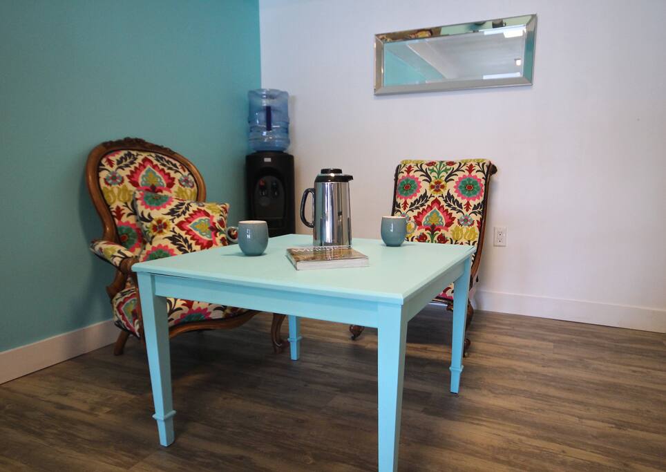 Sitting area in the new kitchen