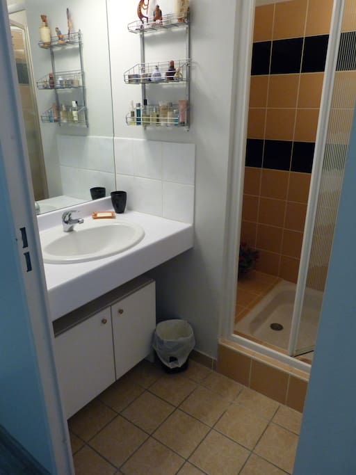 Salle de bain avec douche