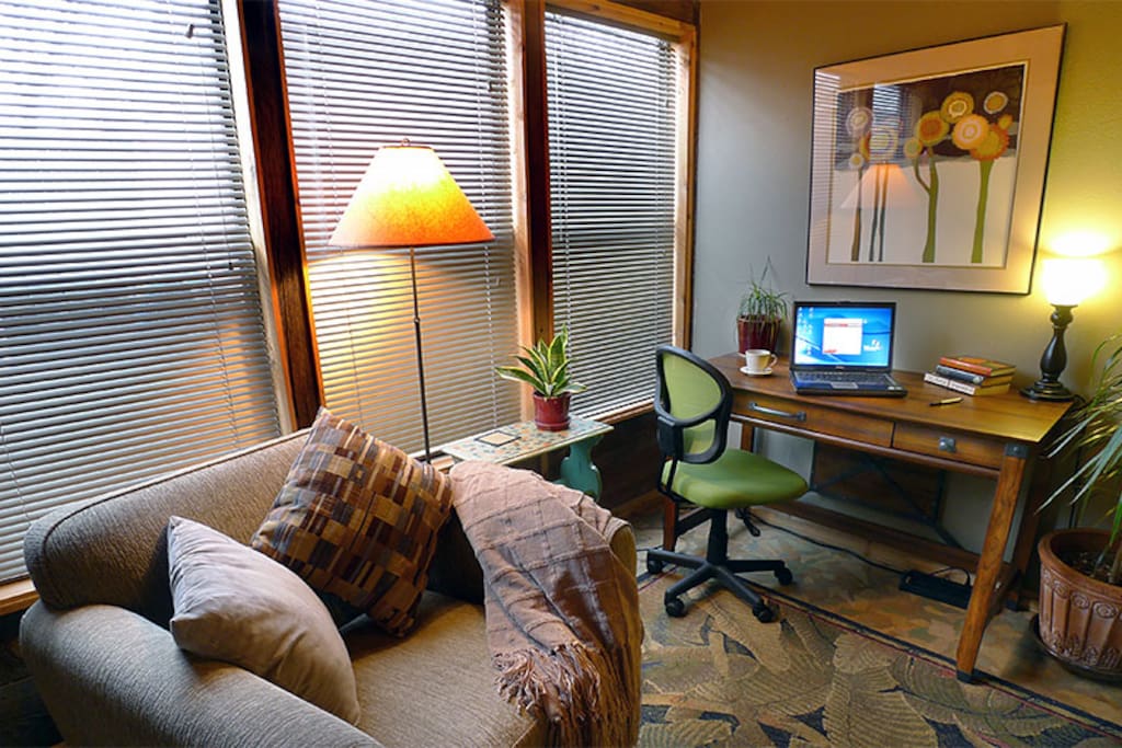 A comfortable study with desk and high-speed Internet