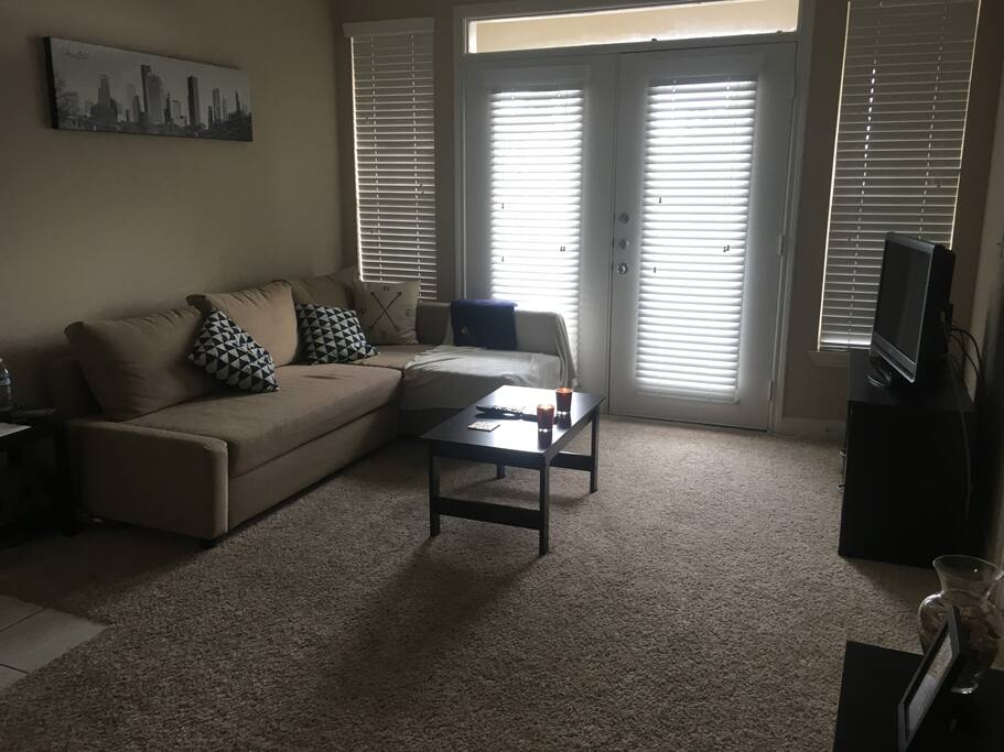Living room with sofa bed