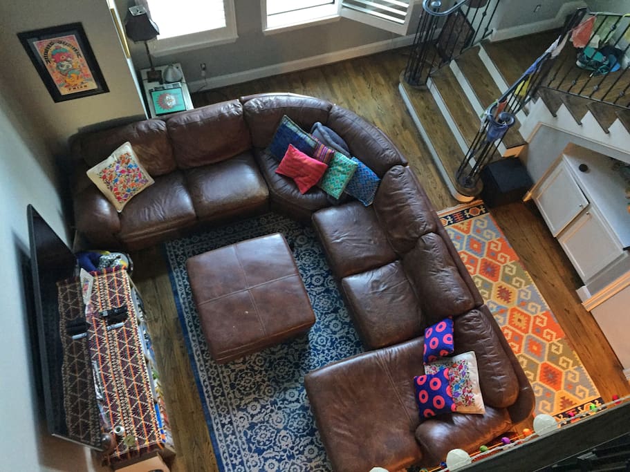 Birds eye view of Living room from 3rd floor balcony