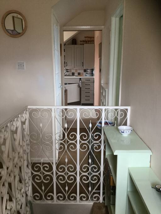 Up the the stairs to loft apartment