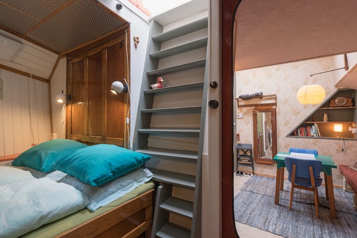 Unique room in bow of historic ship central R'dam