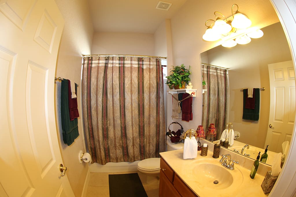 Bathroom for bath or shower.