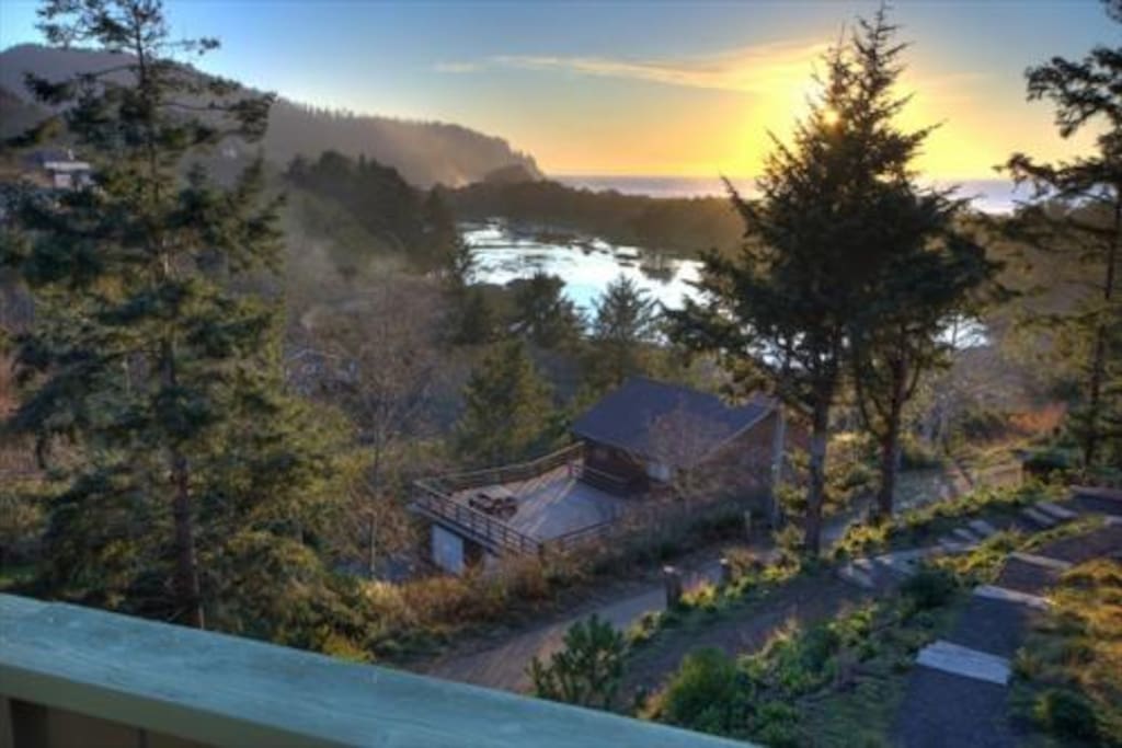 Sunset view from the deck
