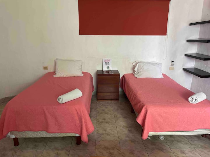 2张舒适的单人床 