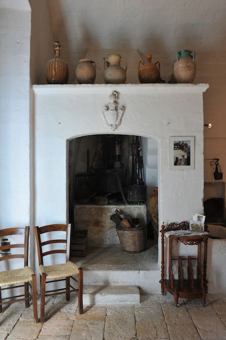 The big fireplace
