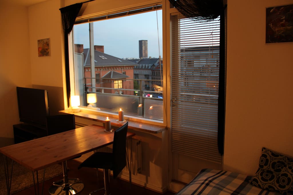 I have pulled down the blinds to make the view a little better