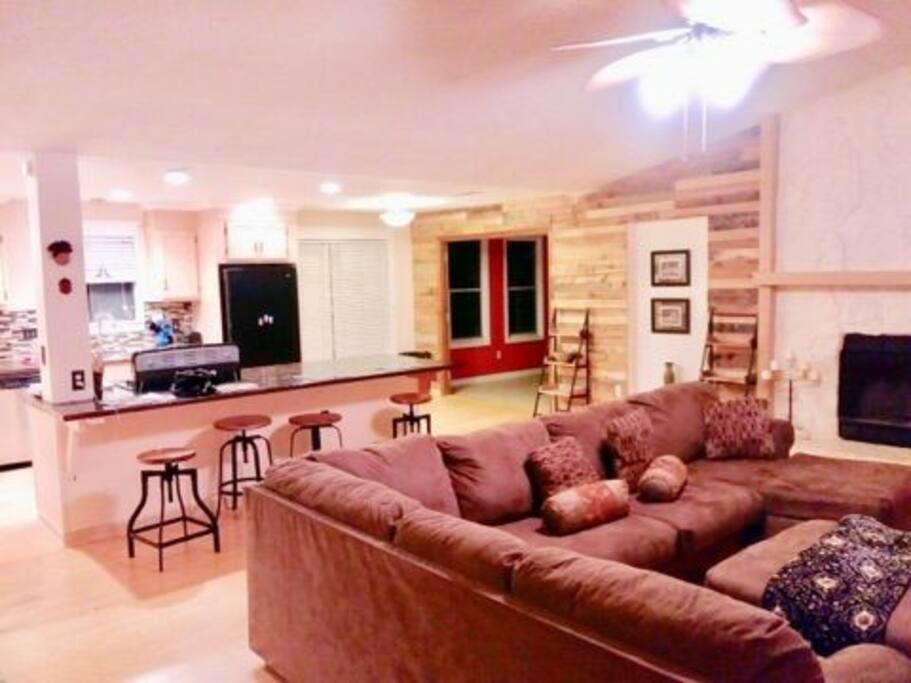 Rustic open common area.