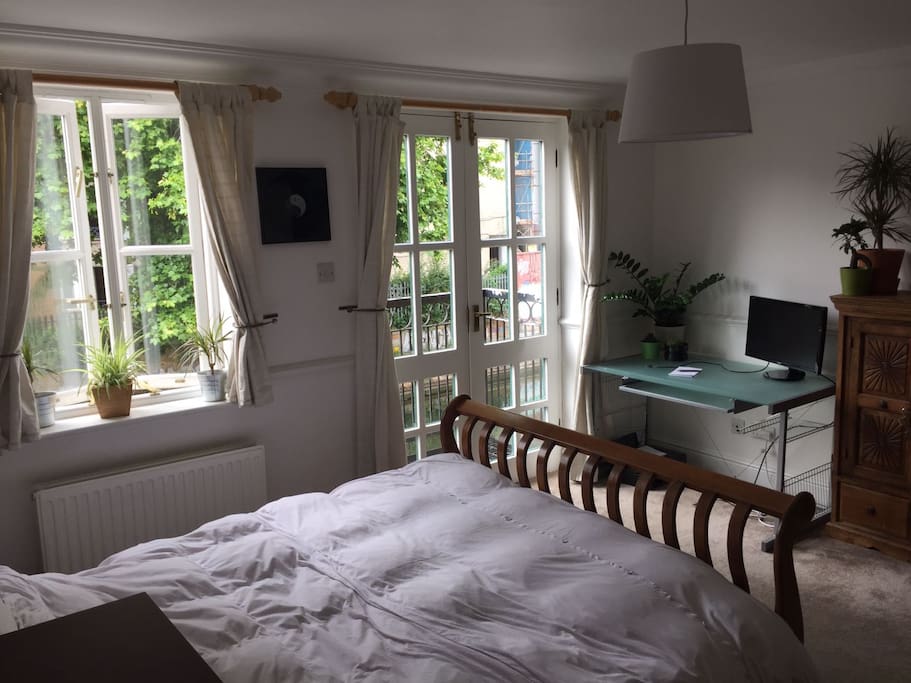 Bed and desk