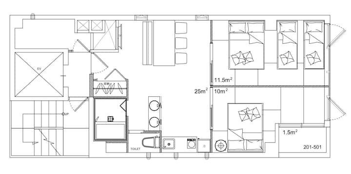 4-min Shinjuku Gyoen | 45㎡ 2br Apt | 4-6 Guests - Shinjuku