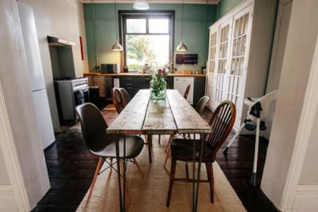 Dining room and kitchen
