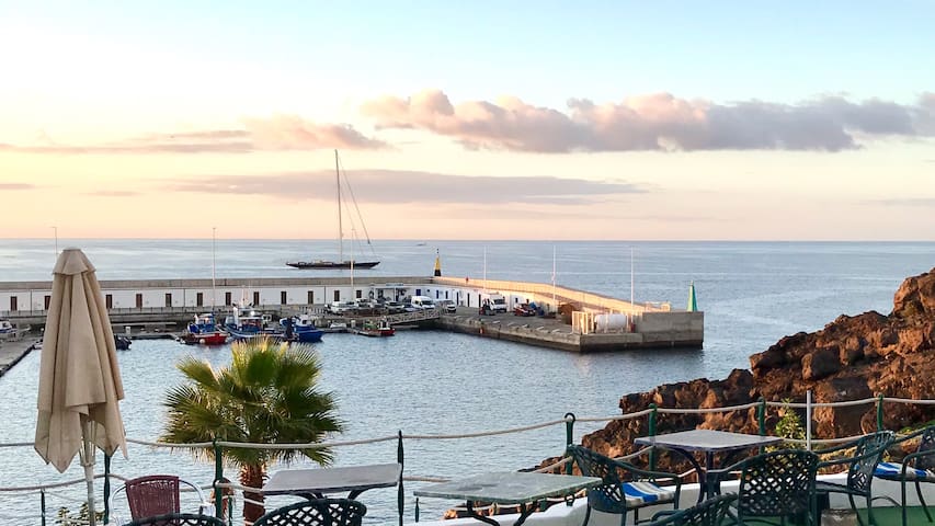 Studio on the boardwalk over looking the port.