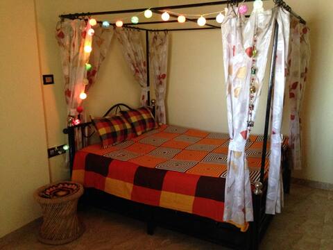 A peaceful room with terrace(AC & B’fast included)